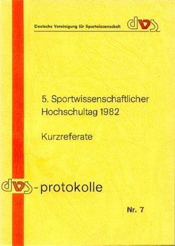 5. Sportwissenschaftlicher Hochschultag 1982